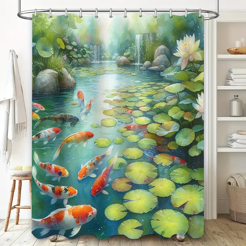 Vibrant Fishes Shower Curtain  - đánh giá và giá Aquarium Fish Koi