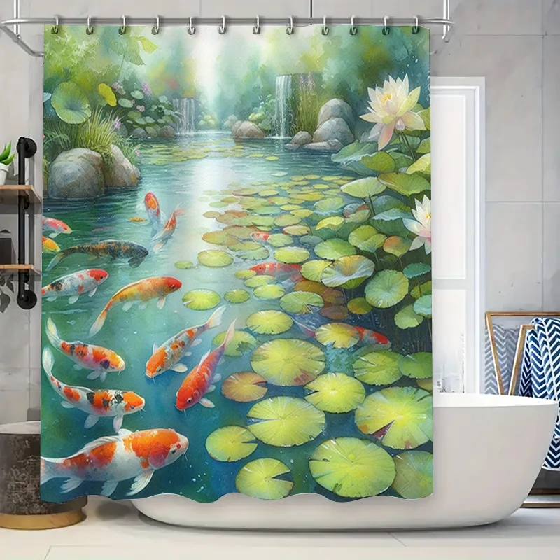 Vibrant Fishes Shower Curtain  - đánh giá và giá Aquarium Fish Koi
